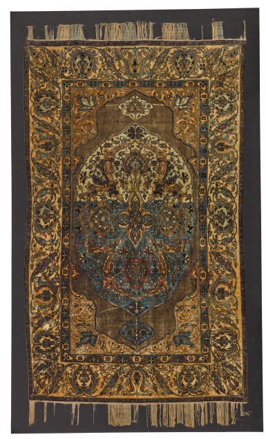 View full screen - View 1 of Lot 18. A Fereghan silk rug, West Persia, circa 1890.