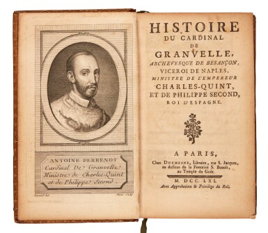 View full screen - View 1 of Lot 1638. Courchetet, Histoire du Cardinal de Granvelle, Paris, 1761, contemporary French calf.