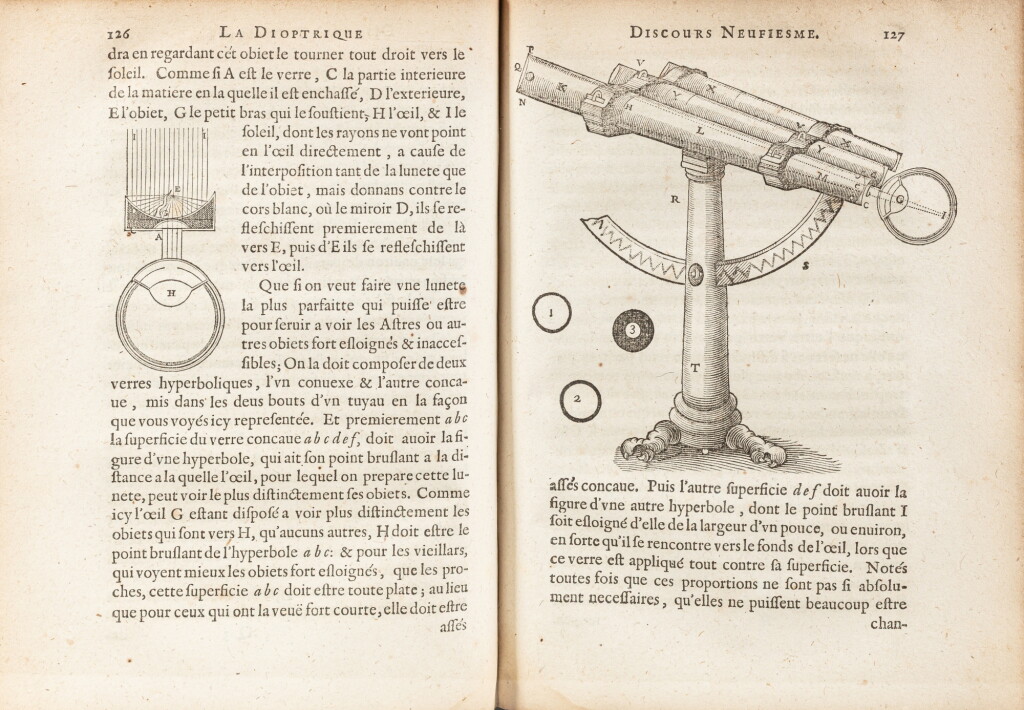 View full screen - View 1 of Lot 13. Discours de la méthode. Leyde, 1637. In-4. Précieuse et rare édition originale, en vélin de l’époque..