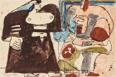 View full screen - View 1 of Lot 329. Deux femmes se donnant la main.