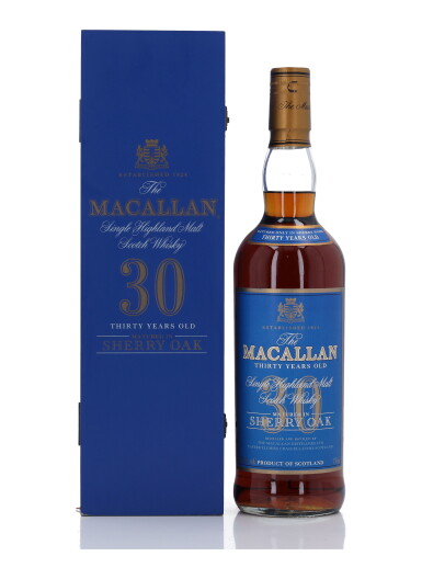 View full screen - View 1 of Lot 1. The Macallan 30 Year Old Sherry Oak Blue Box 43.0 abv NV (1 Bottle 75cl).