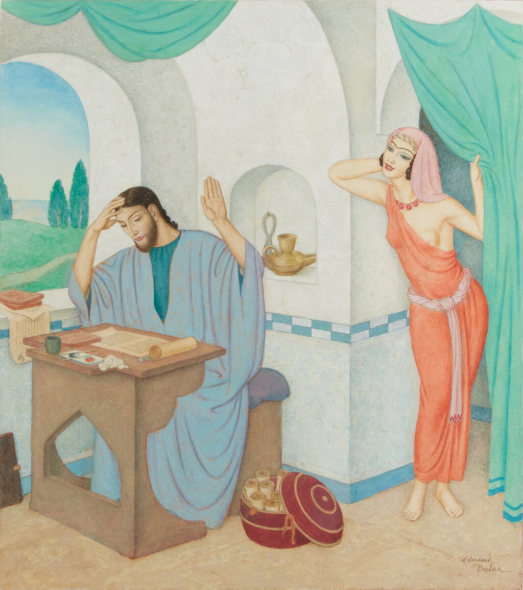 View full screen - View 1 of Lot 288. Edmund Dulac | Keep thee from evil women, 1951, signed by the artist.