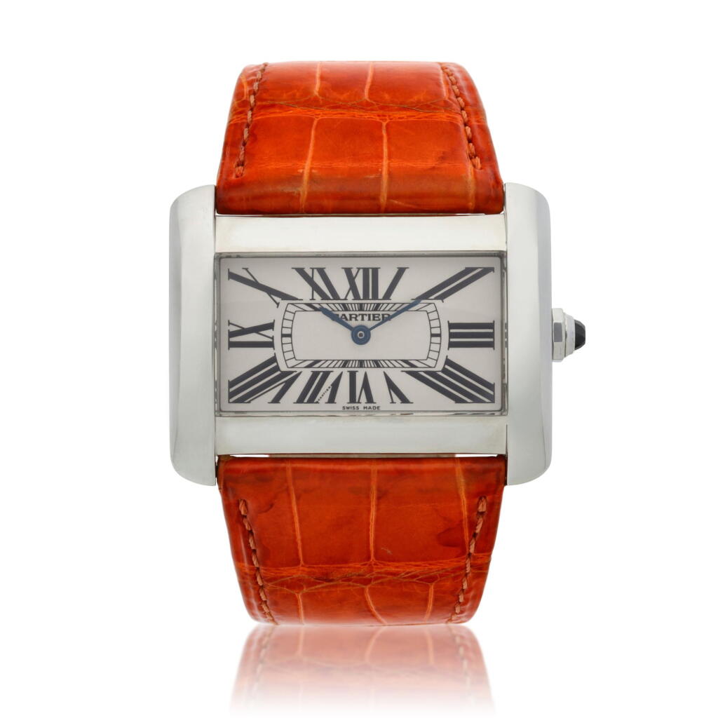 View full screen - View 1 of Lot 112. Reference 2600 Tank Divan, A stainless steel rectangular wristwatch, Circa 2005.
