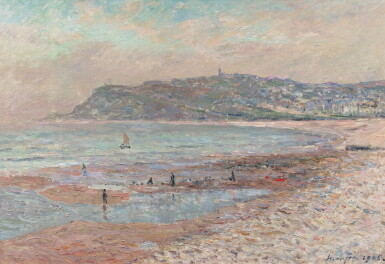 View full screen - View 1 of Lot 251. La plage du Havre, marée basse, le matin.