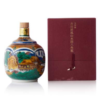 View full screen - View 1 of Lot 8176. 響 Hibiki 21 Year Old Ceramic Kutani Decanter "吉田屋風山水図六角瓶" 43.0 abv NV (1 BT60).