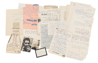 View full screen - View 1 of Lot 91. Debord, Guy. Correspondance à Gaëtan Langlais, 1953-1954. 21 lettres et billets, collages.