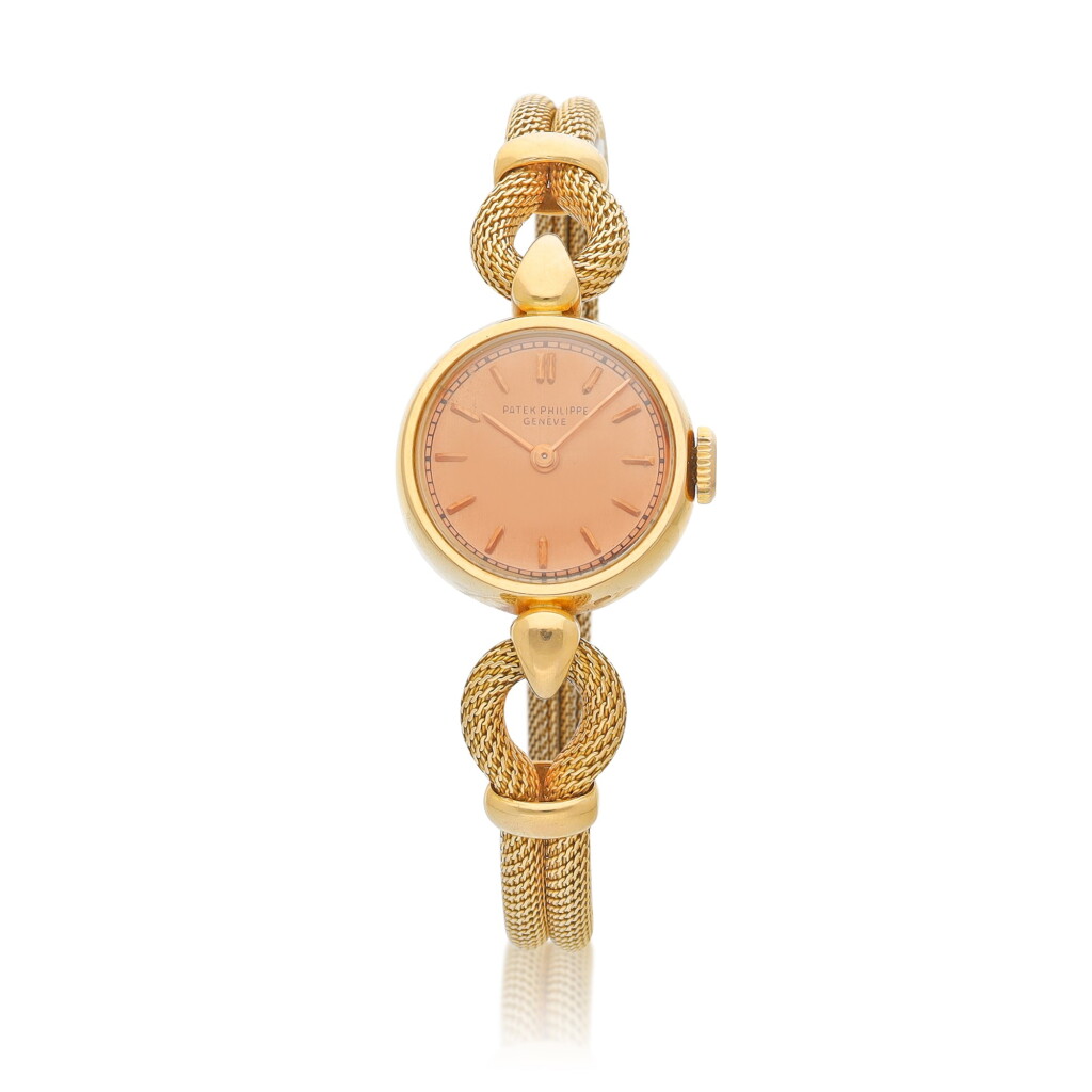 View full screen - View 1 of Lot 8118. Reference 1111 | A pink gold bracelet watch, Circa 1950 | 百達翡麗 | 型號1111 | 粉紅金鏈帶腕錶,約1950年製.