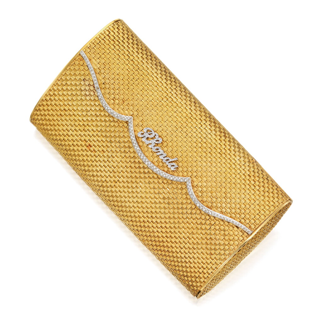 View full screen - View 1 of Lot 147. Gold and Diamond Evening Purse.