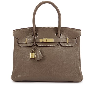 View full screen - View 1 of Lot 3015. Etoupe Clémence Birkin 30 Gold Hardware, 2014.