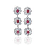 PAIR OF RUBY, WHITE SAPPHIRE AND DIAMOND EARRINGS, MICHELE DELLA VALLE