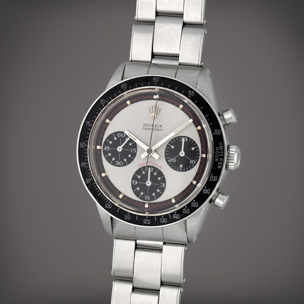 View full screen - View 1 of Lot 4. Daytona 'Paul Newman', Reference 6241 | A stainless steel chronograph wristwatch | Circa 1968.