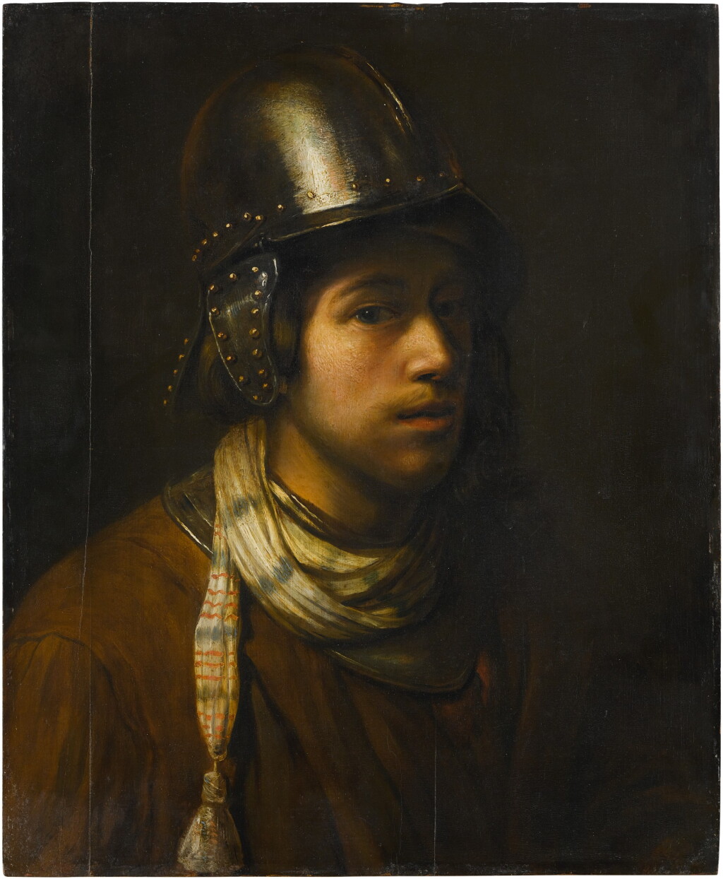 View full screen - View 1 of Lot 129. A tronie of a young man wearing a helmet.