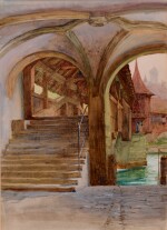 SIR FRANCIS BERNARD DICKSEE, P.R.A. | CHAPEL BRIDGE AT LAKE LUCERNE