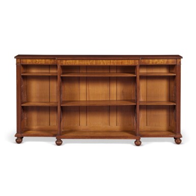 View full screen - View 1 of Lot 1542. A Regency Mahogany Breakfront Bookcase, Early 19th Century.