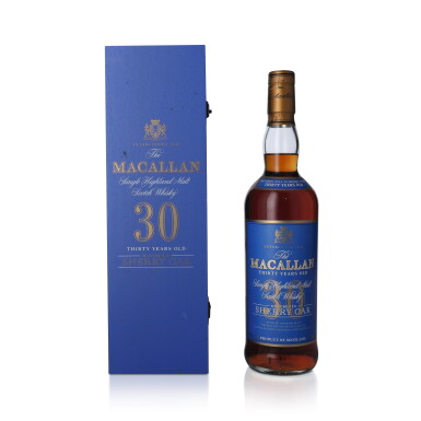 View full screen - View 1 of Lot 10. The Macallan 30 Year Old Sherry Oak Blue Box 43.0 abv NV (1 BT75).