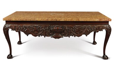 View full screen - View 1 of Lot 204. IRISH GEORGE II STYLE MAHOGANY SIDE TABLE, CIRCA 1880.