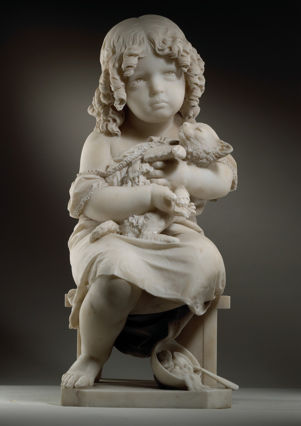 View full screen - View 1 of Lot 98. ITALIAN, 19TH CENTURY | GIRL WITH A CAT.