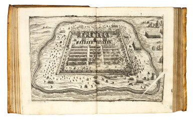View full screen - View 1 of Lot 68. Caesar, I commentarii, illustrated by Palladio, Venice, 1575, contemporary limp vellum.