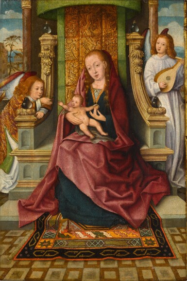 View full screen - View 1 of Lot 111. The Virgin and Child enthroned with two angels .