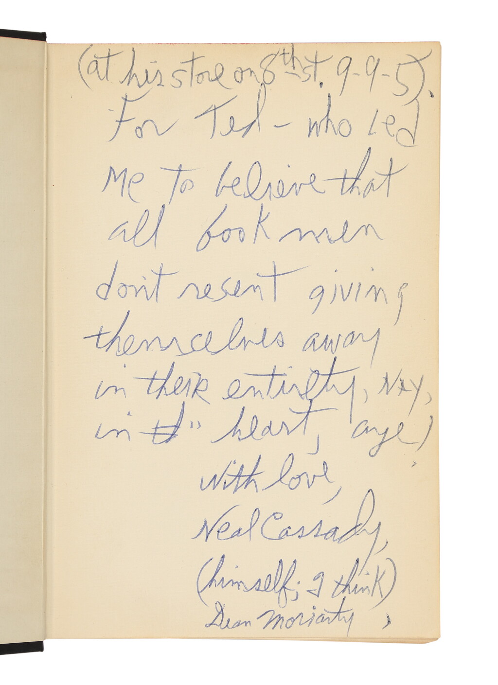 View full screen - View 1 of Lot 121. (CASSADY, NEAL) | Kerouac, Jack. On the Road. New York: Viking Press, 1957.