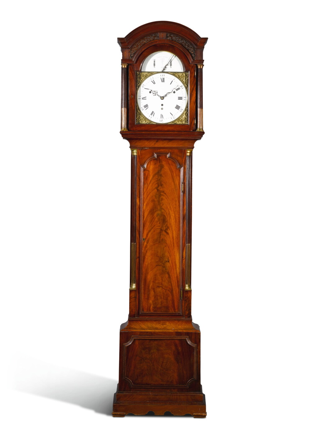 View full screen - View 1 of Lot 51. A GEORGE III MAHOGANY MUSICAL LONGCASE CLOCK, THOMAS HUNTER, LONDON, CIRCA 1785.