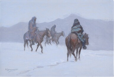 View full screen - View 1 of Lot 121. Two Indians on Horseback.