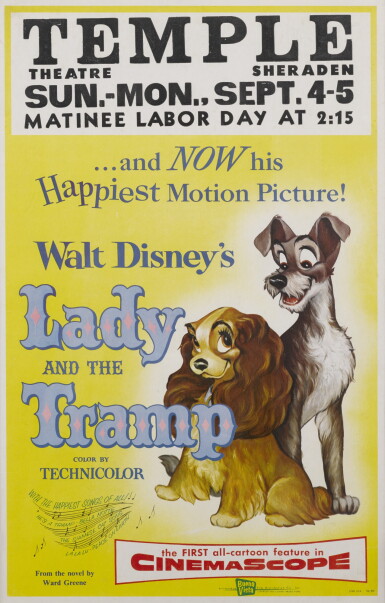 View full screen - View 1 of Lot 9. LADY AND THE TRAMP (1955) POSTER, US.