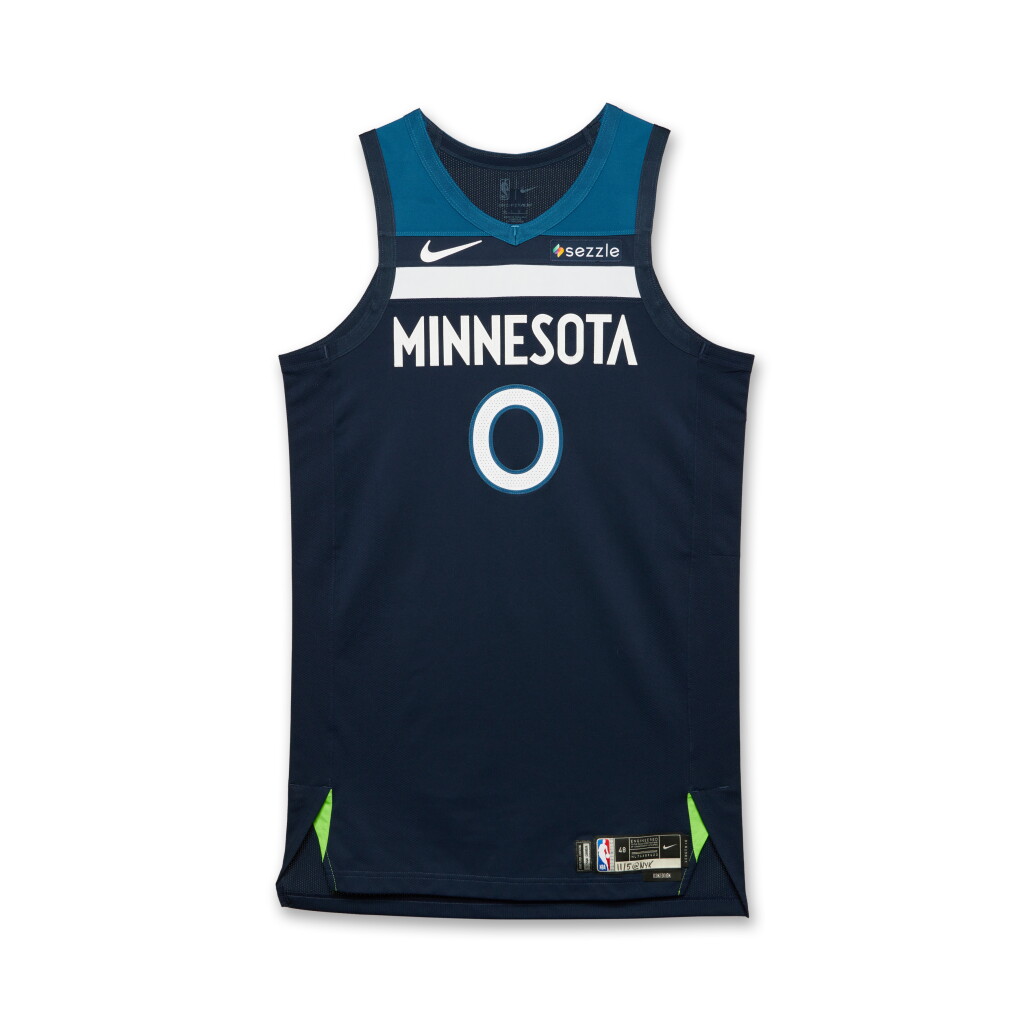 View full screen - View 1 of Lot 58. Donte DiVincenzo Minnesota Timberwolves 2025-2026 Game Worn Icon Edition Jersey.