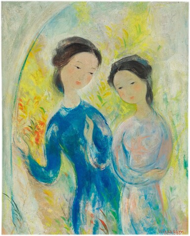 View full screen - View 1 of Lot 731. Vu Cao Dam 武高談 | Deux filles 兩位仕女.