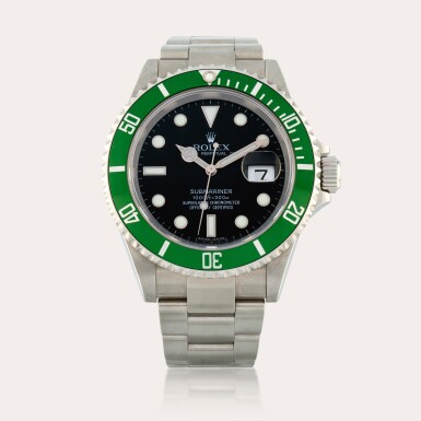 View full screen - View 1 of Lot 102. Submariner 'Kermit', Reference 16610LV | A stainless steel wristwatch with date and bracelet | Circa 2007.