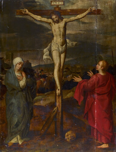 View full screen - View 1 of Lot 133. ANTWERP SCHOOL, 17TH CENTURY | The Crucifixion .
