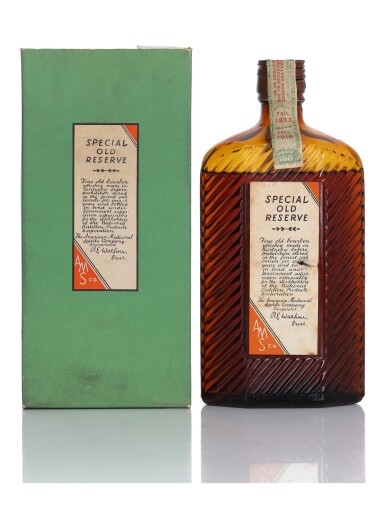 View full screen - View 1 of Lot 146. AMS Co Special Old Reserve 100 Proof 1916 (1 Bottle Pint).