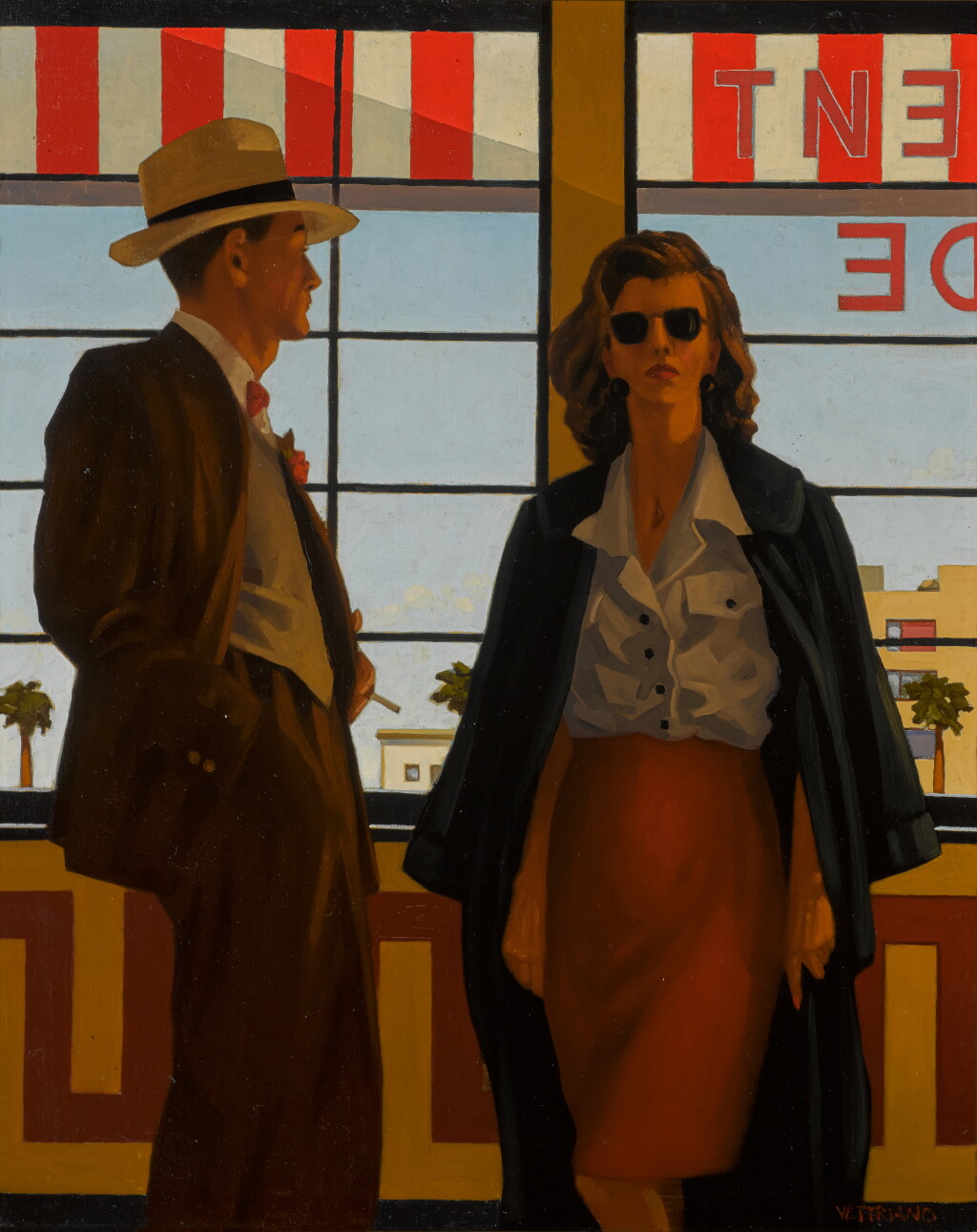 View full screen - View 1 of Lot 91. Cafe Couple.