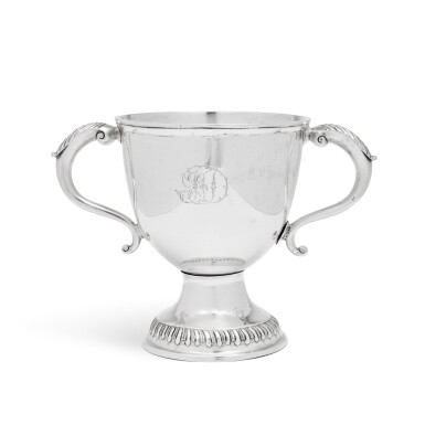 View full screen - View 1 of Lot 672. Silver Two-Handled Cup, Probably American, Maker's Mark EE, Late 18th Century.