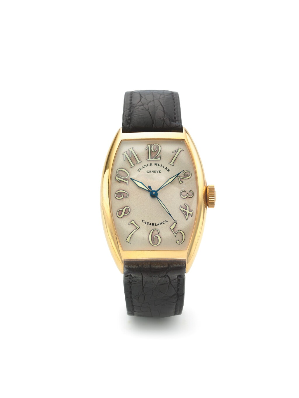 View full screen - View 1 of Lot 83. FRANCK MULLER | REF 5850 CASABLANCA, A PINK GOLD TONNEAU AUTOMATIC CENTER SECONDS WRISTWATCH CIRCA 2000.