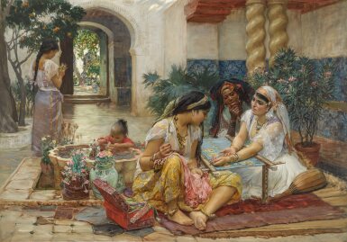 View full screen - View of In a Village at El Biar, Algiers.