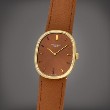 View full screen - View 1 of Lot 27. Golden Ellipse, Reference 3748 | A yellow gold wristwatch | Circa 1976.