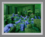 The Green House (photograph) & Moody Calm (sculpture)