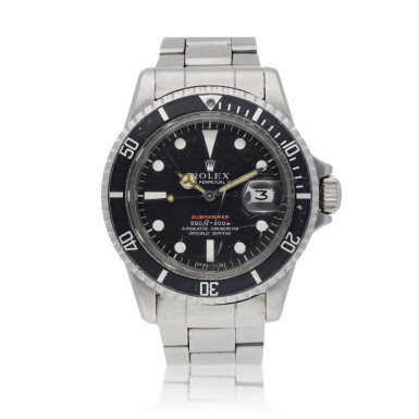 View full screen - View 1 of Lot 14. Submariner, Ref. 1680 Stainless steel wristwatch with date and bracelet Circa 1973.
