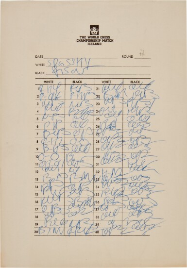View full screen - View 1 of Lot 67. World Championship, 1972 | Scoresheets, round 17, 22-23 August 1972.