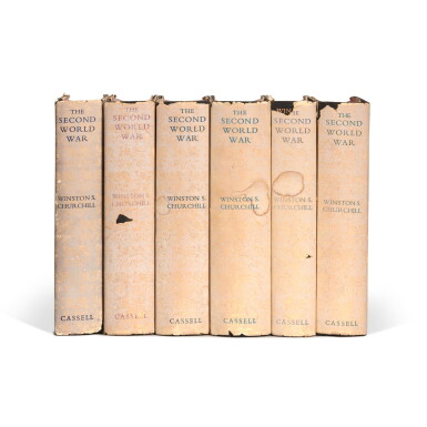 View full screen - View 1 of Lot 156. Winston Churchill | The Second World War, 1948-1954, signed by the author, 6 volumes, dust-jackets.
