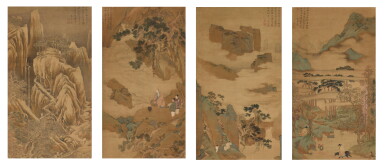 View full screen - View 1 of Lot 2587. Qiu Ying circa 1495 - 1552 仇英 | Landscapes of Four Seasons 四季山水.