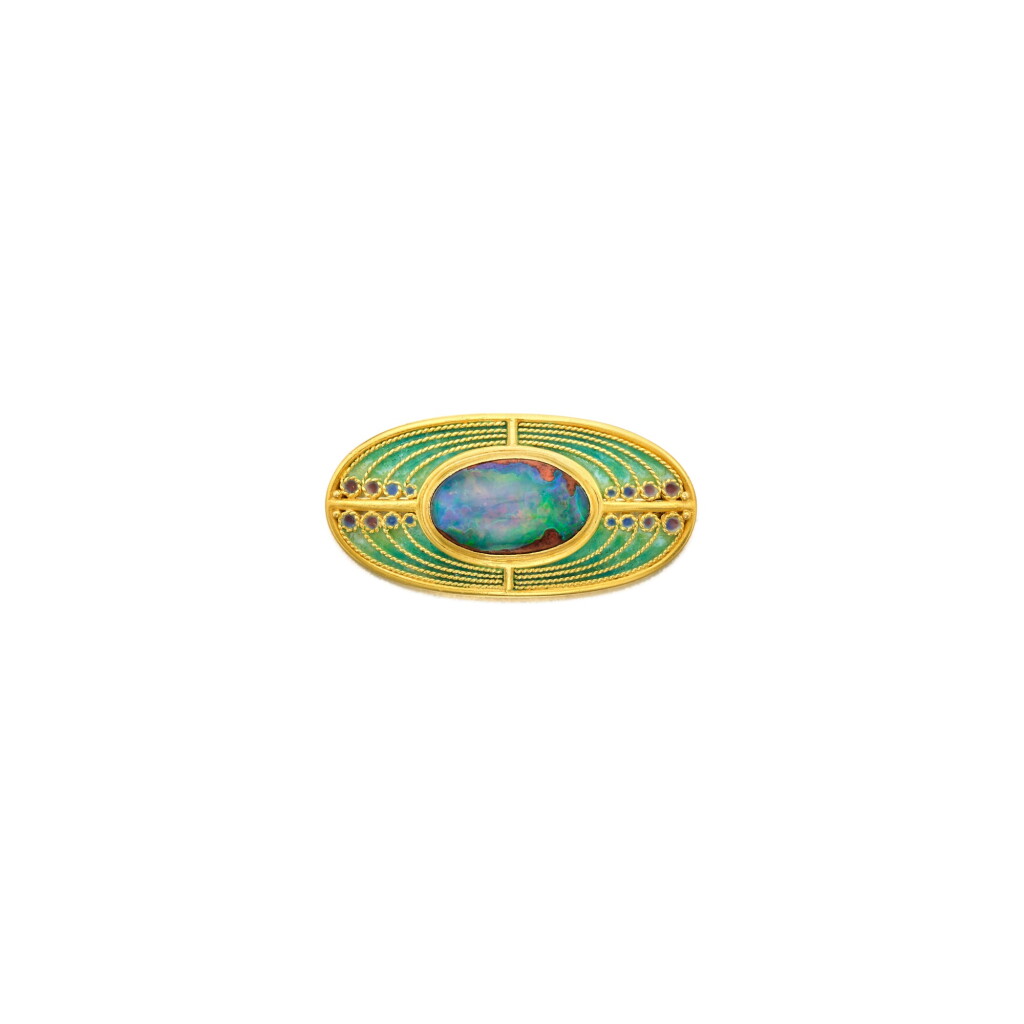 View full screen - View 1 of Lot 148. Opal and Enamel Brooch.