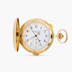 Montre de poche répétition minutes chronographe en or jaune, vers 1910