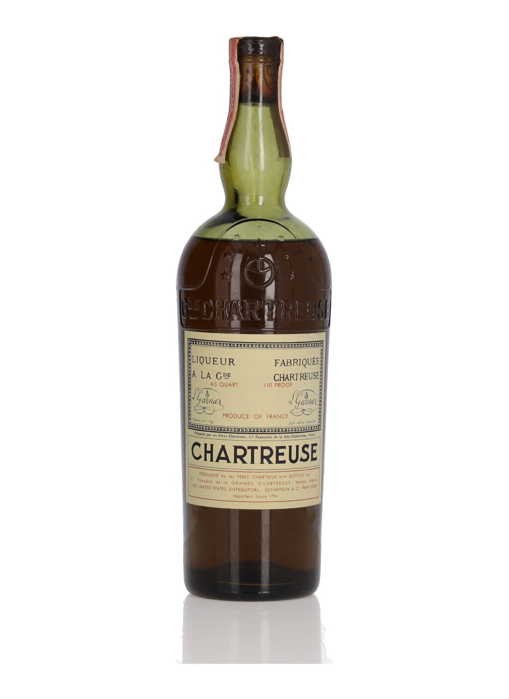 View full screen - View 1 of Lot 306. Green Chartreuse 110 Proof NV (1 Bottle 4/5 Quart).
