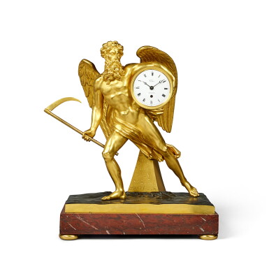 View full screen - View 1 of Lot 1211. A Charles X Gilt and Patinated Bronze Mantel Clock, Circa 1830, the dial inscribed Viner London.