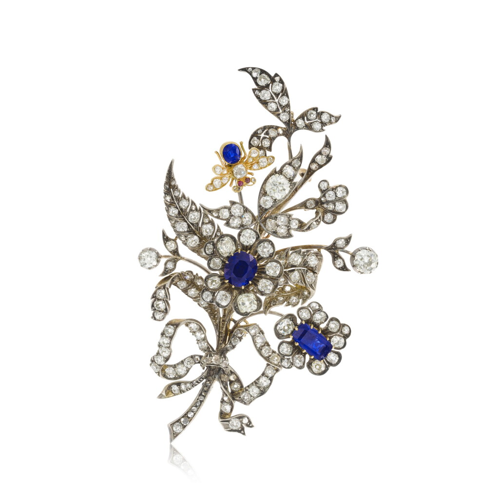 View full screen - View 1 of Lot 170. Sapphire and Diamond Brooch.