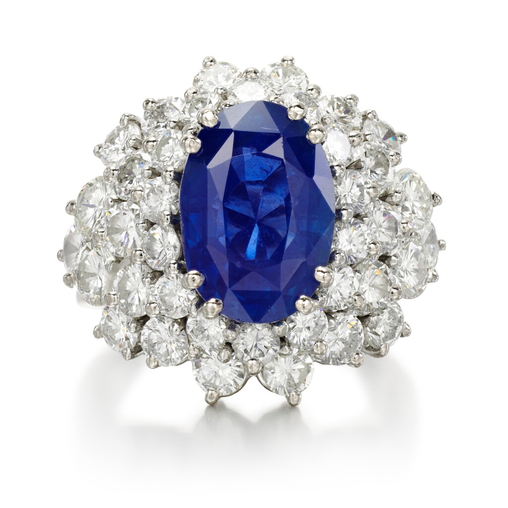 View full screen - View 1 of Lot 147. Sapphire and diamond ring.