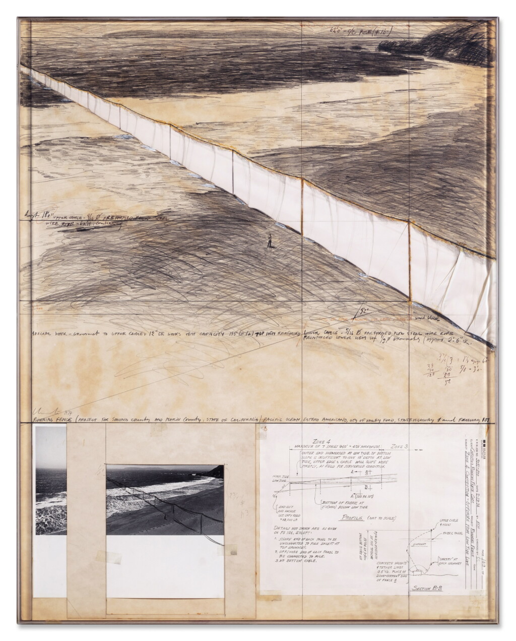 View full screen - View 1 of Lot 63. Running fence (Project for Sonona County and Marin County, State of California).