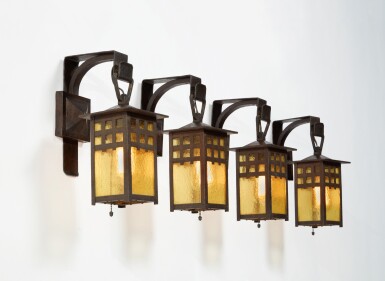 View full screen - View 1 of Lot 228. Four Lattice Wall Sconces.